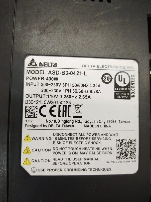 DELTA SERVO DRIVER ASD-B3-0421-L